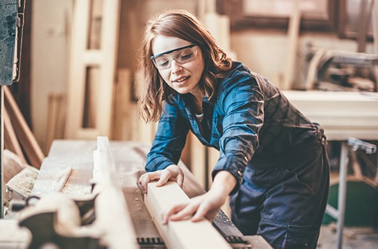 woman working with wood