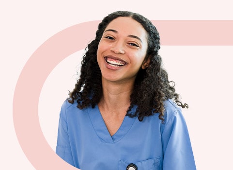 smiling healthcare worker.