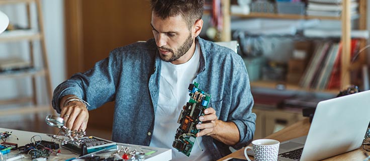 technician working on electronics.