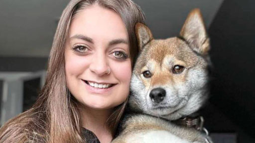 Penn Foster Vet Tech student with dog.